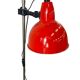 Vintage orange-red floor lamp with chrome.