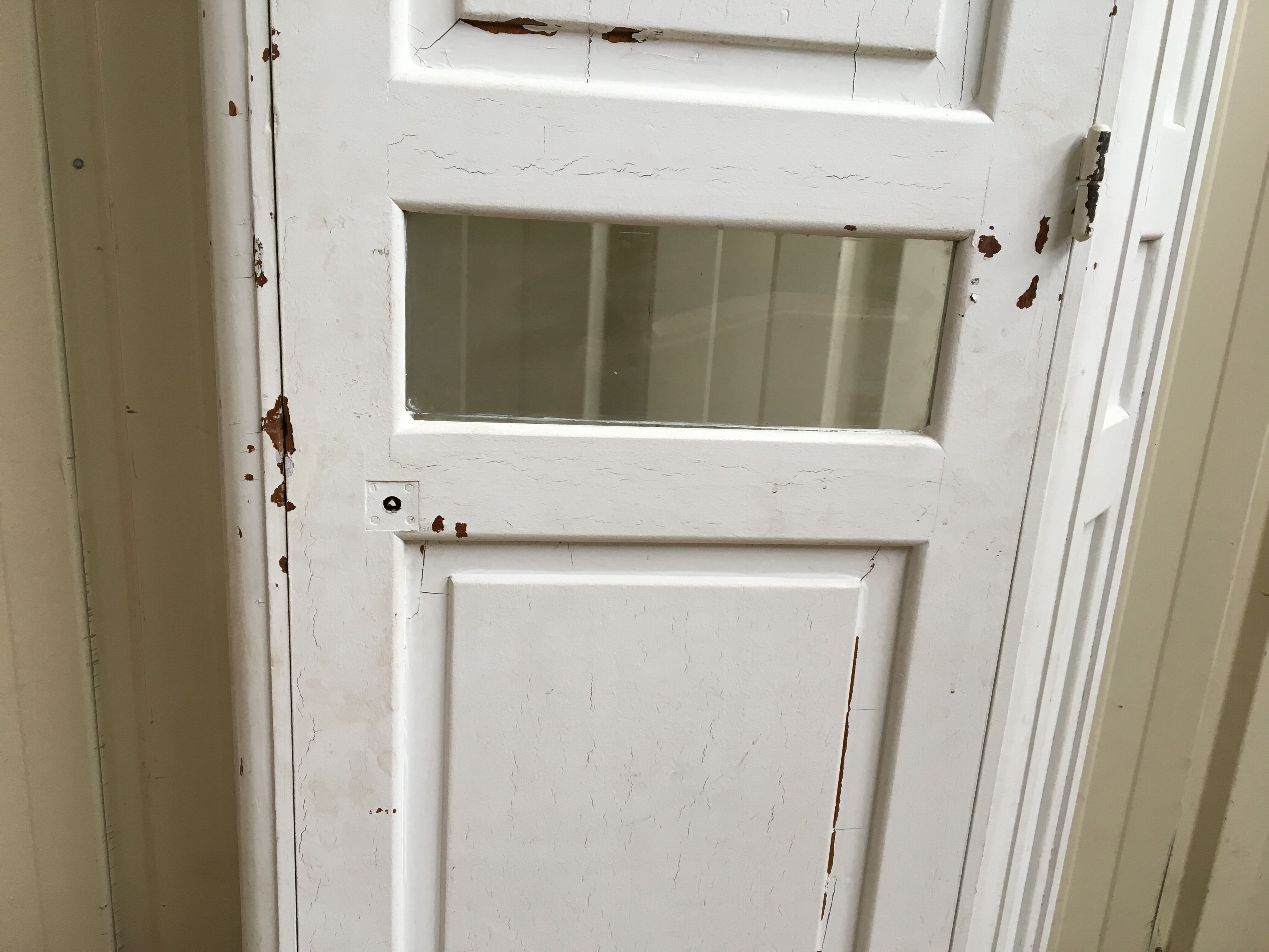 fire post cabinet of the old French bank in oak