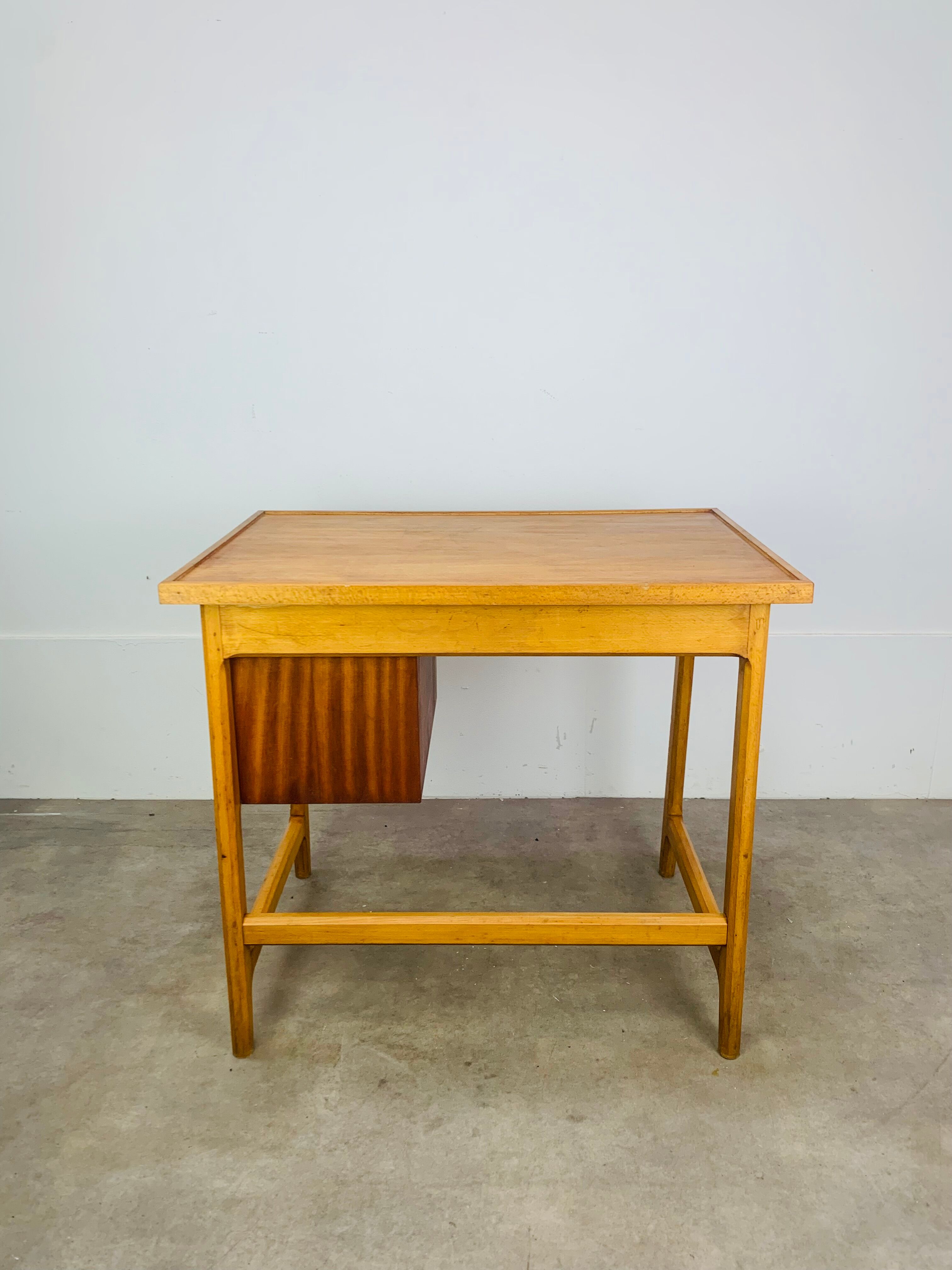 1950s wooden desk reconstruction, vintage