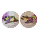 Pair of plates with fruit decoration – Limoges William Guérin – Signed LUC