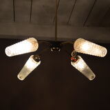 Golden vintage lustre - black metal 1960