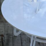 White metal table