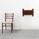 Mid-century Wall-mounted console in wood with brass details, Italy 1960s
