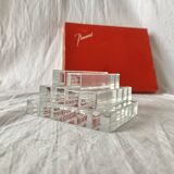 Set of 12 vintage Baccarat crystal knife rests with original box
