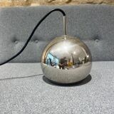 Chrome metal ball pendant light, 1970s