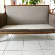 Two-seater canapé in Restoration / Louis-Philippe style – Reupholstered by an artisan.