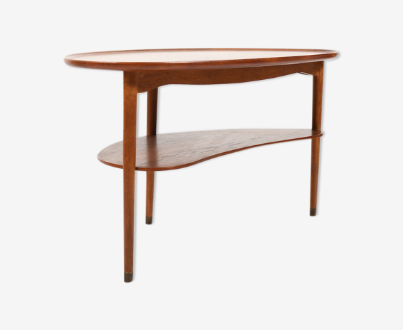 Table basse en forme de rein et de chêne des années 1950