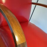 Armchair art deco skaï red
