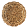 Round vintage rattan tray