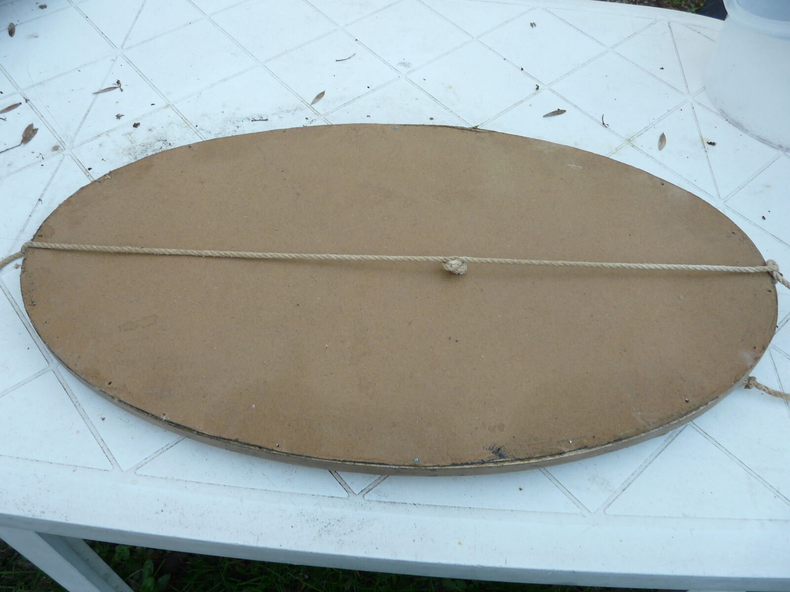 bevelled wooden art deco and gilded stucco bevelled mirror 66x39cm