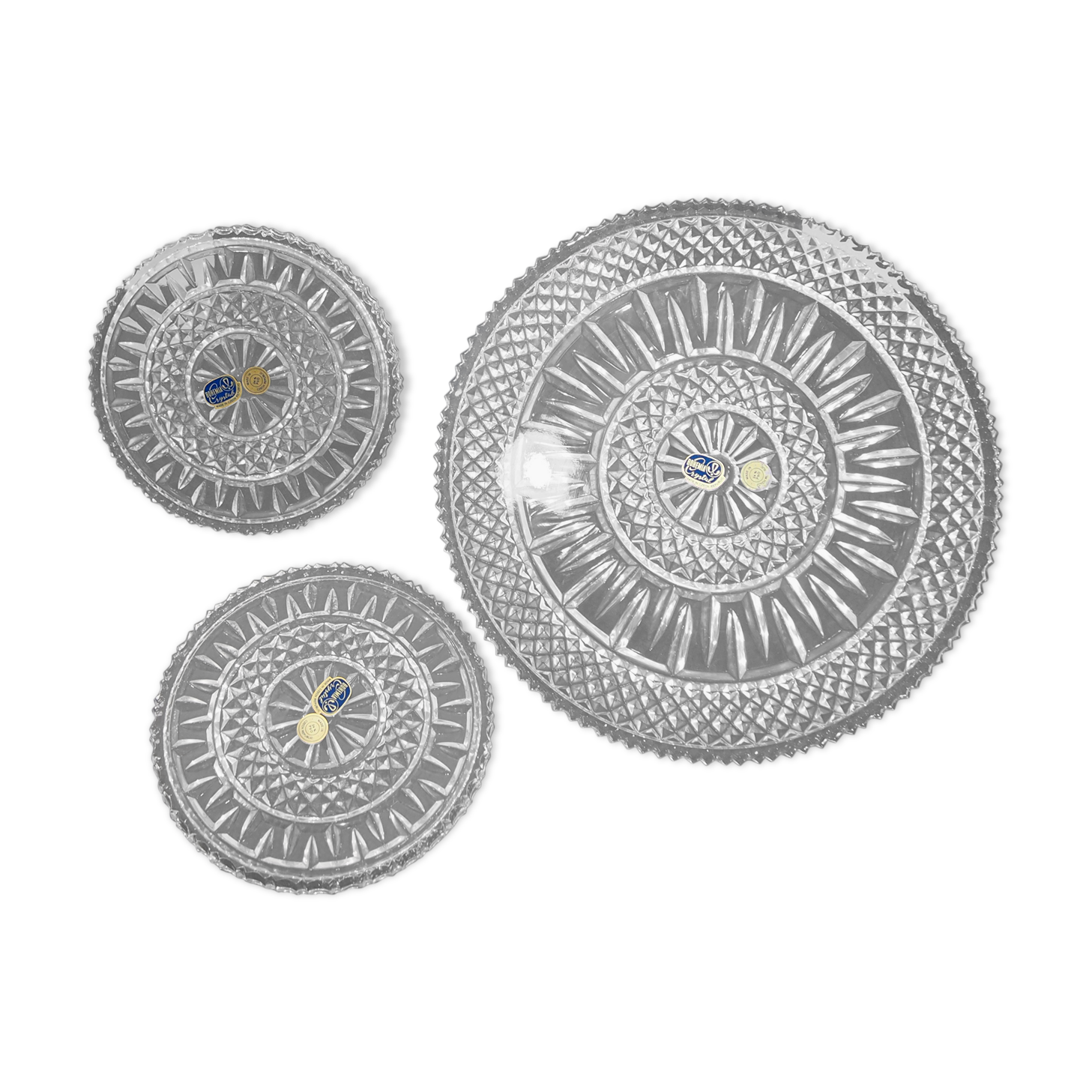 Set under flat bohemian crystal