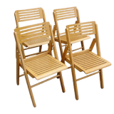 Set of 4 folding chairs, 1980s