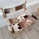 Leather and brass side chair by Simon Disegno Italy 1970s