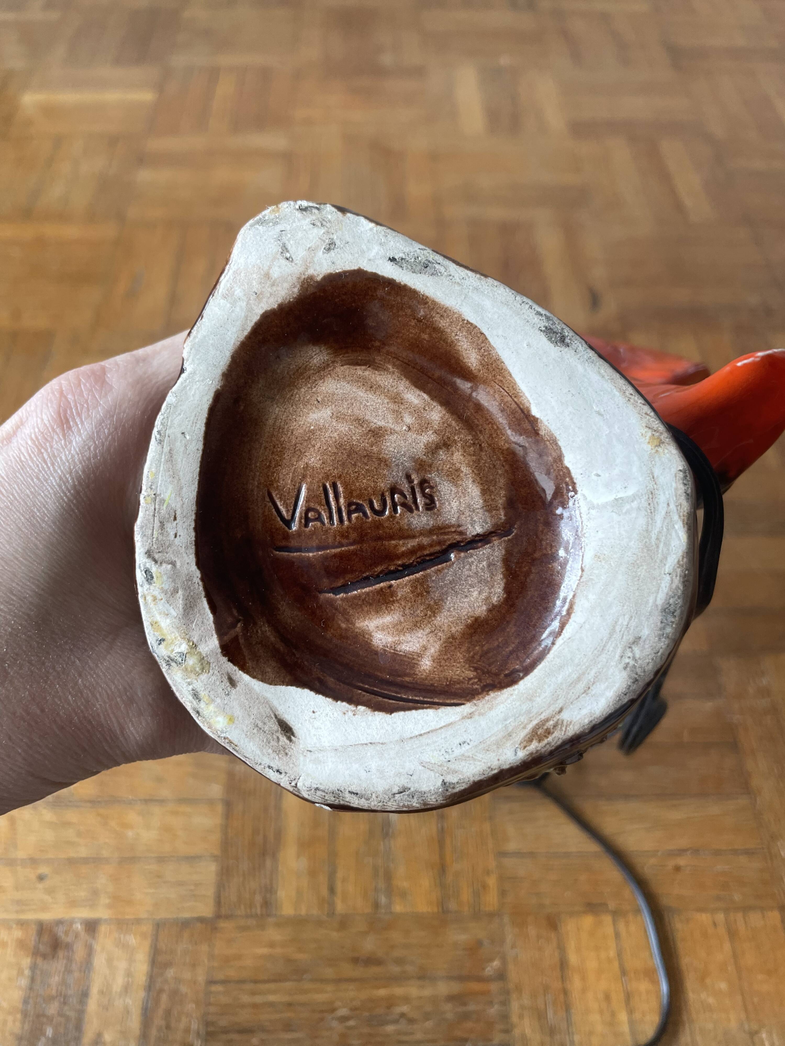 Vallauris night light 1950s signed