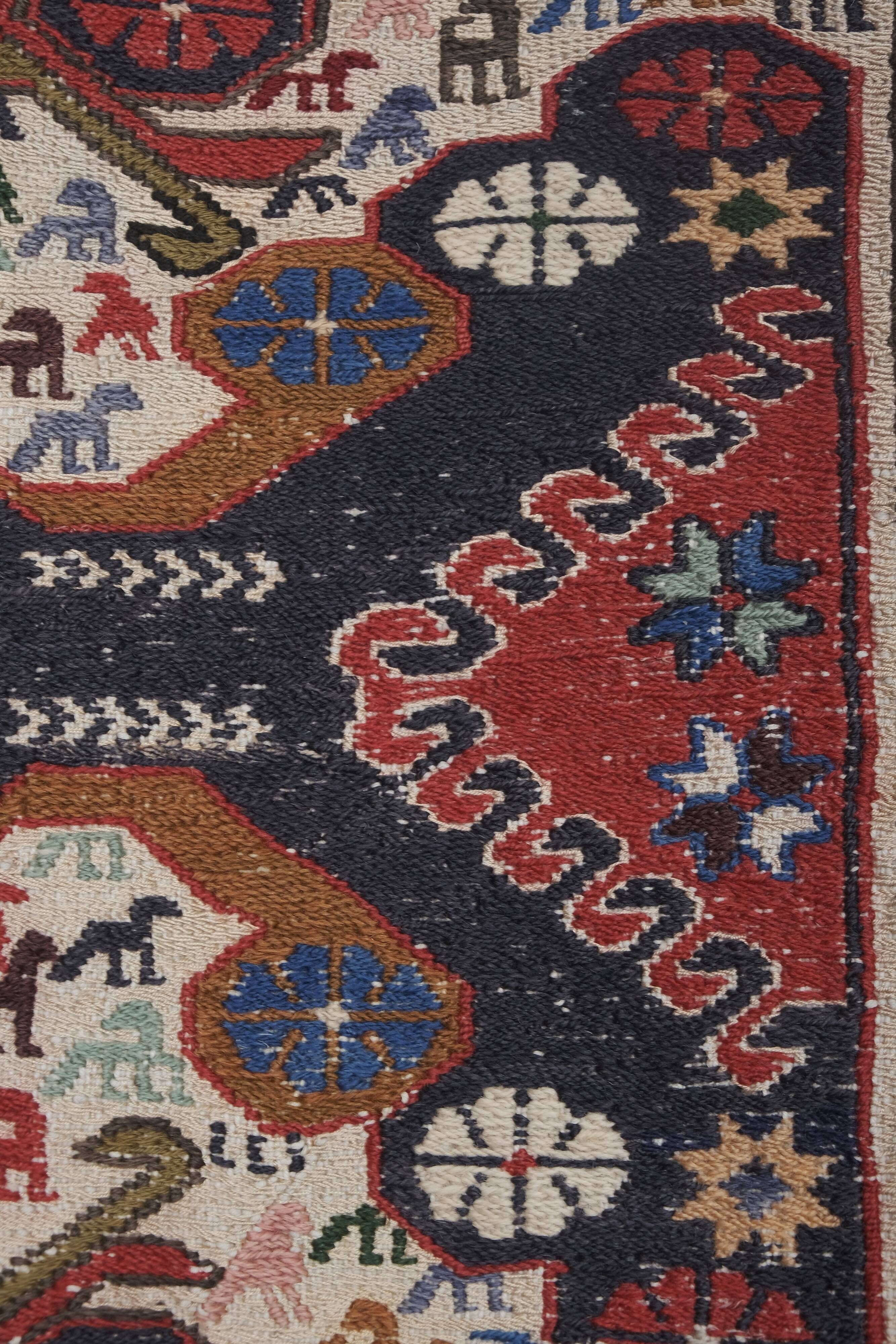 Vintage Turkish rug from Oushak, hand-woven 117x196 cm