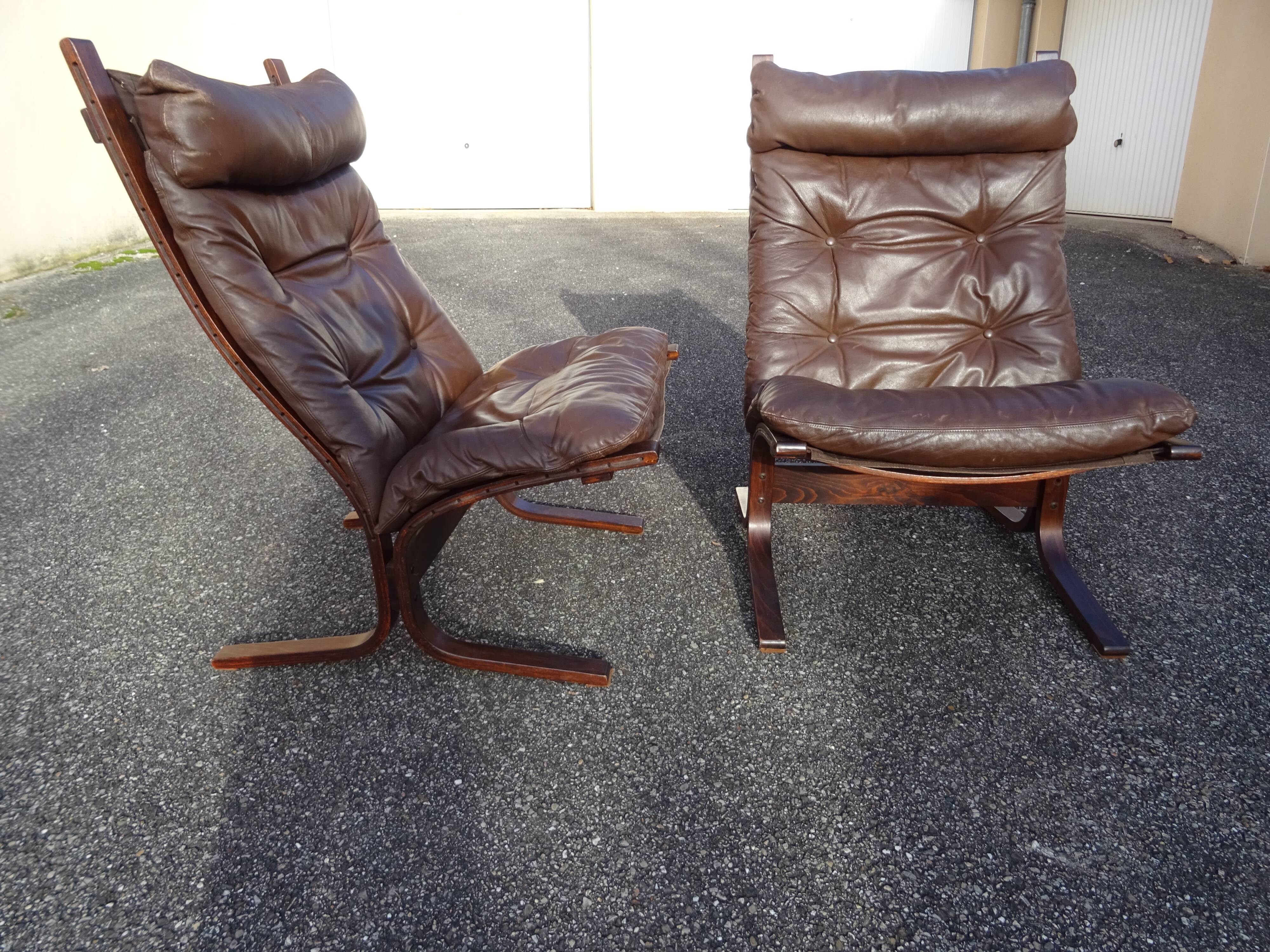 Paire de fauteuils Siesta design Scandinave Ingmar Relling Westnofa An 70