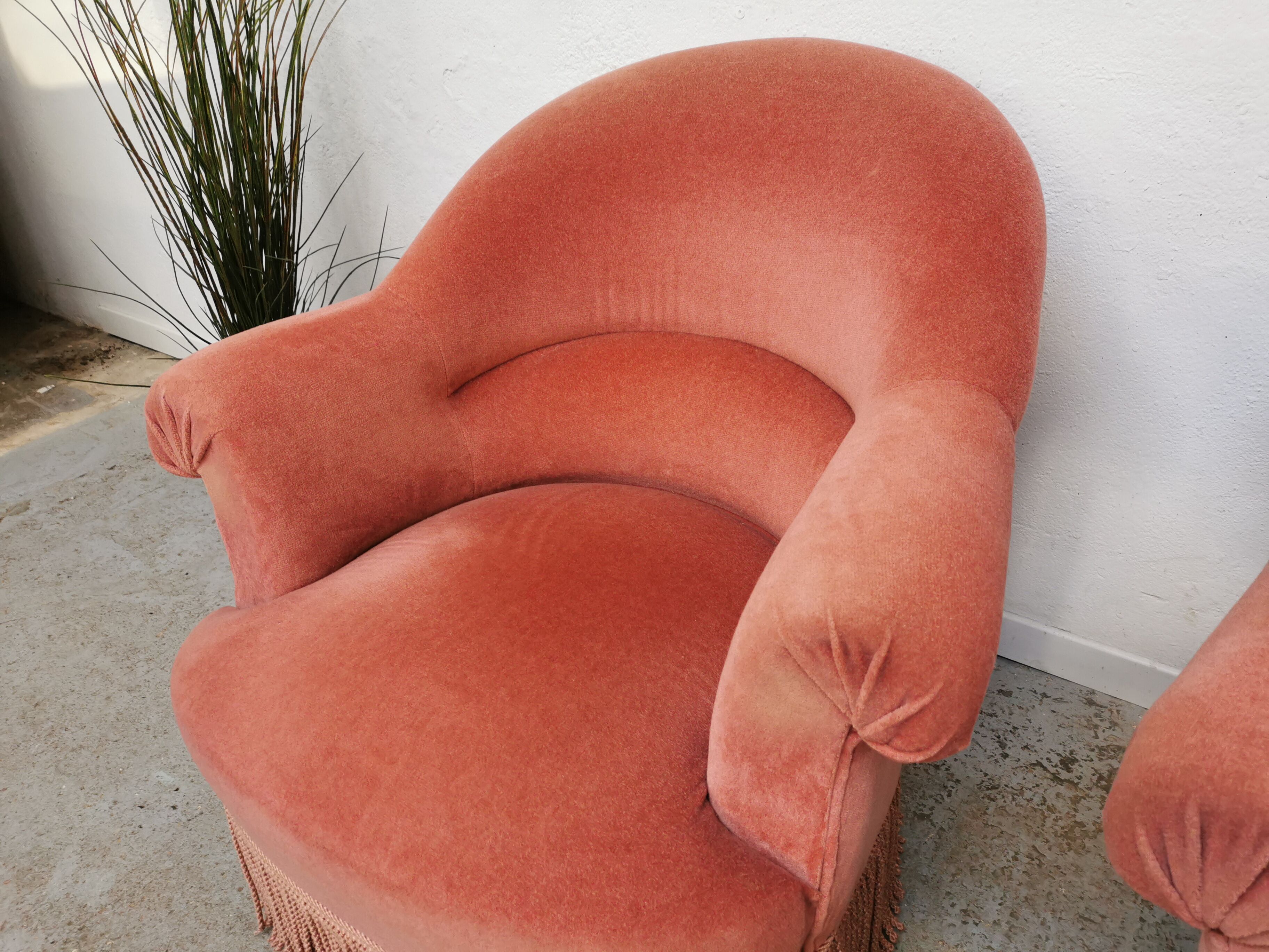 Paire de fauteuils crapaud vintage