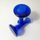 pair of vintage cobalt blue glass candlesticks