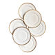 6 flat plates in white and gold Limoges porcelain