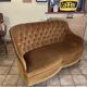 Mustard velvet toad stool bench