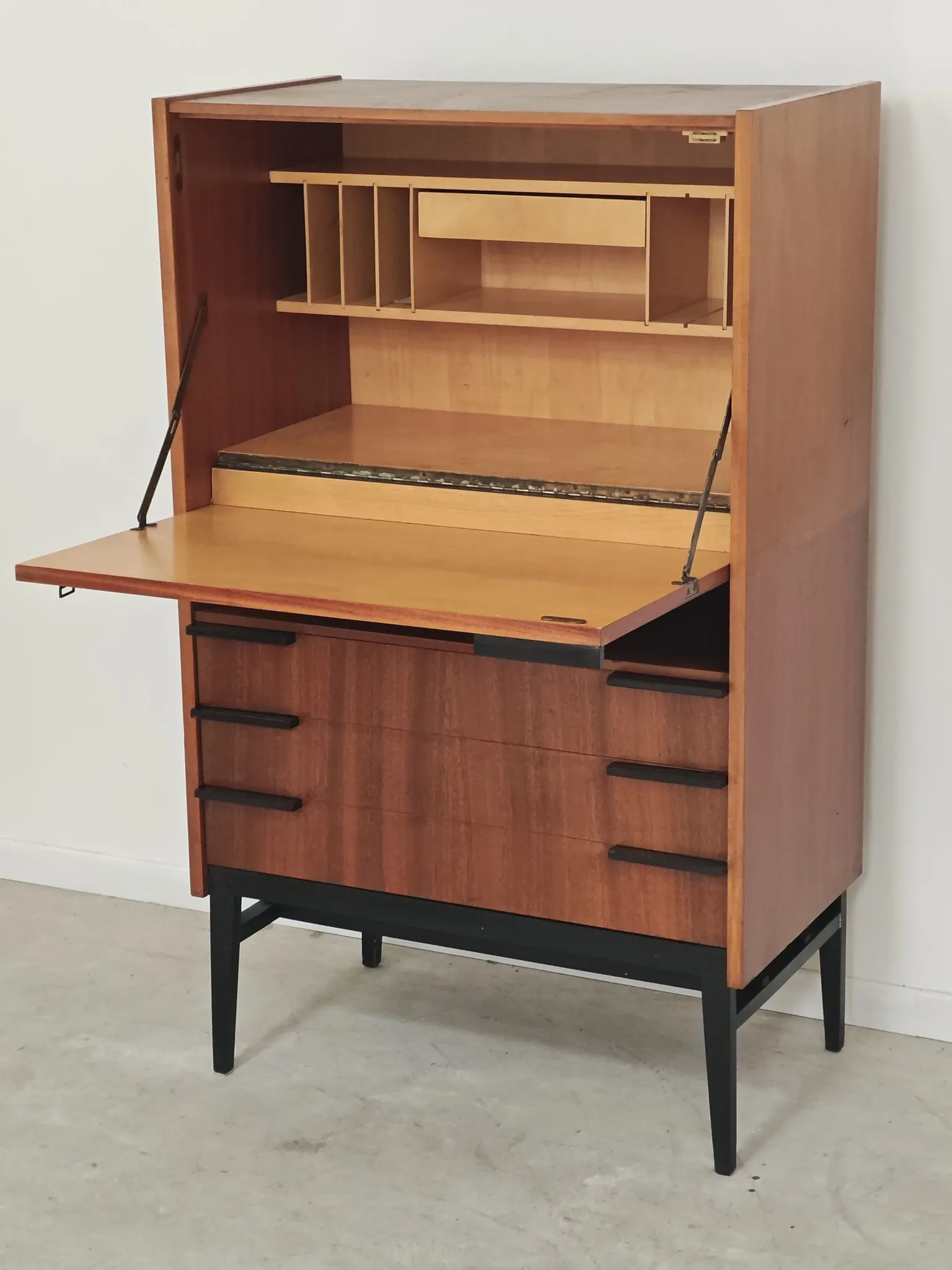 Wooden secretary by Frantisek Mezulanik for Up Zavody