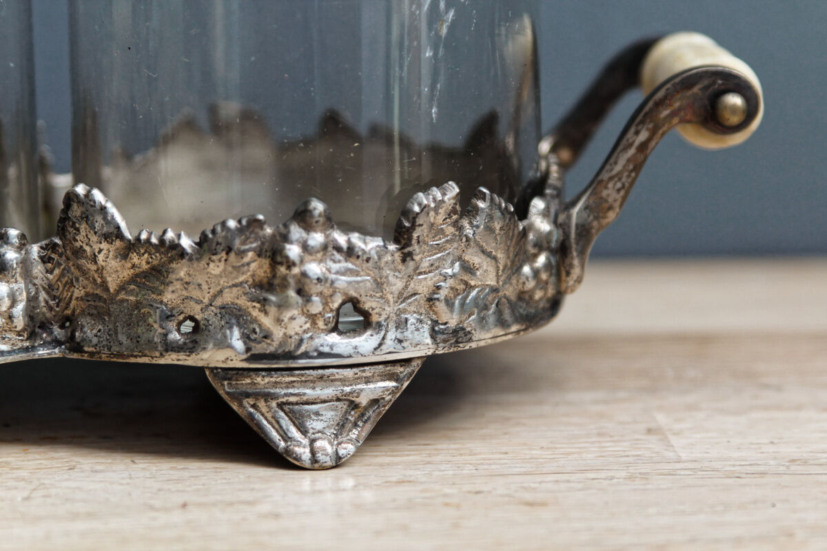 Nightglass tray, silver metal