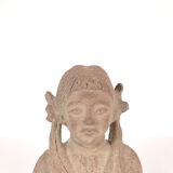 1960s Stone bust, Signed V.M.