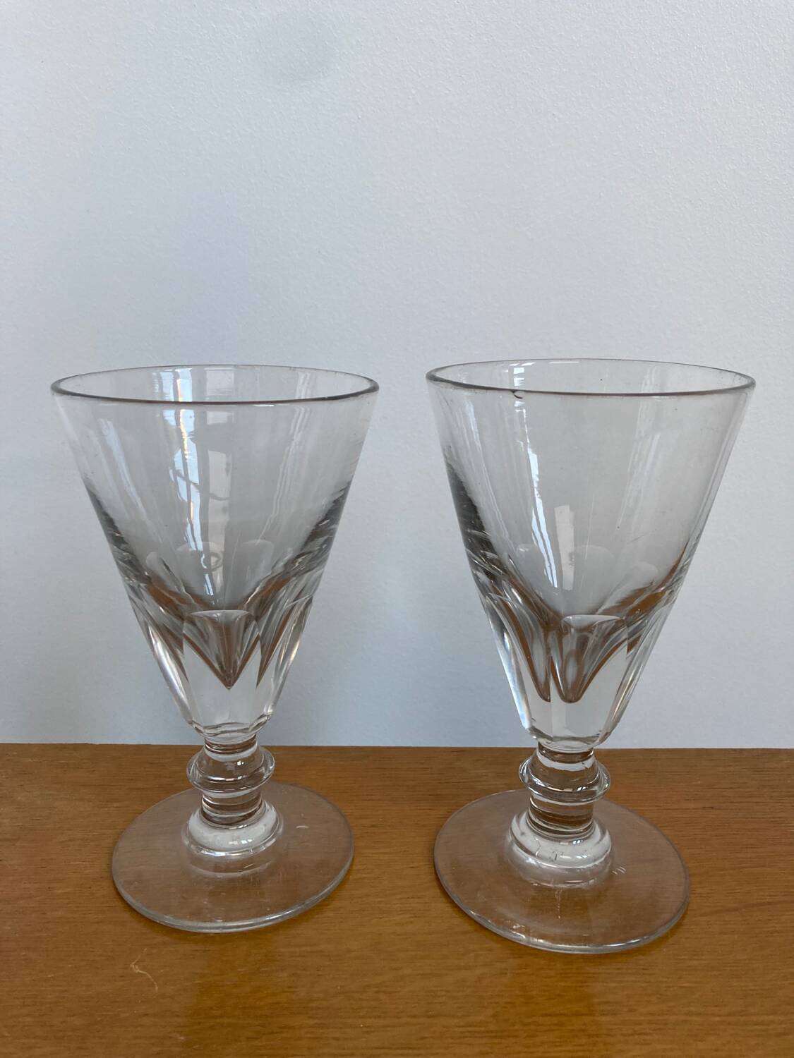 Pair of late 19th century absinthe glasses
