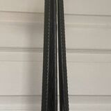 Antique Art Deco wrought iron lustre with 3 tulips in pâte de verre signed Delatte.