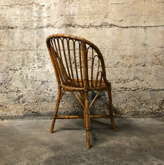 Vintage rattan basket chair
