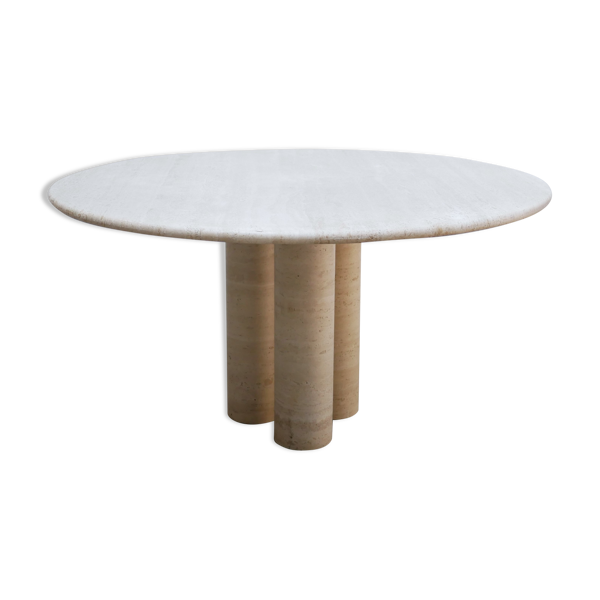 Table à manger vintage en travertin