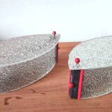 Pair of designer glass eye sconces from the 60s and 70s