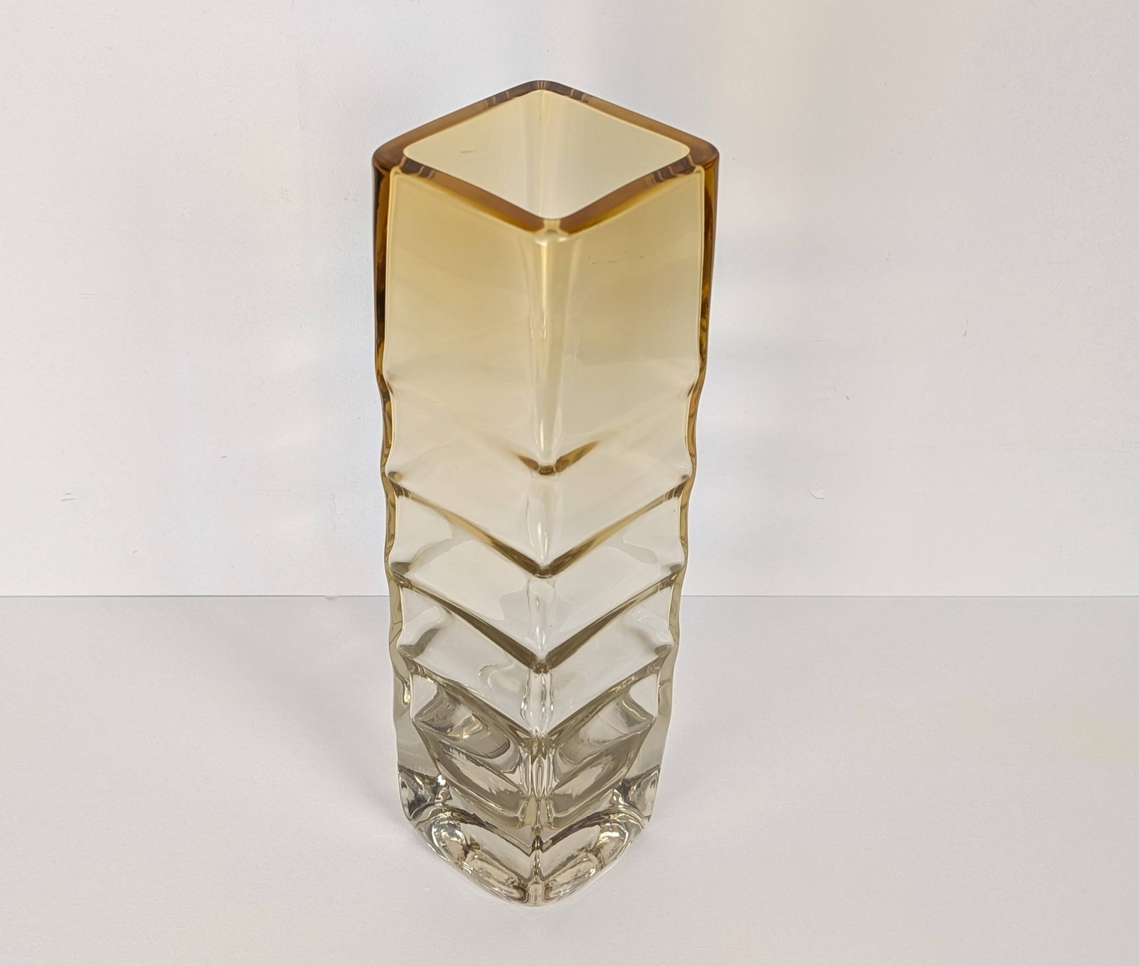 Amber glass vase