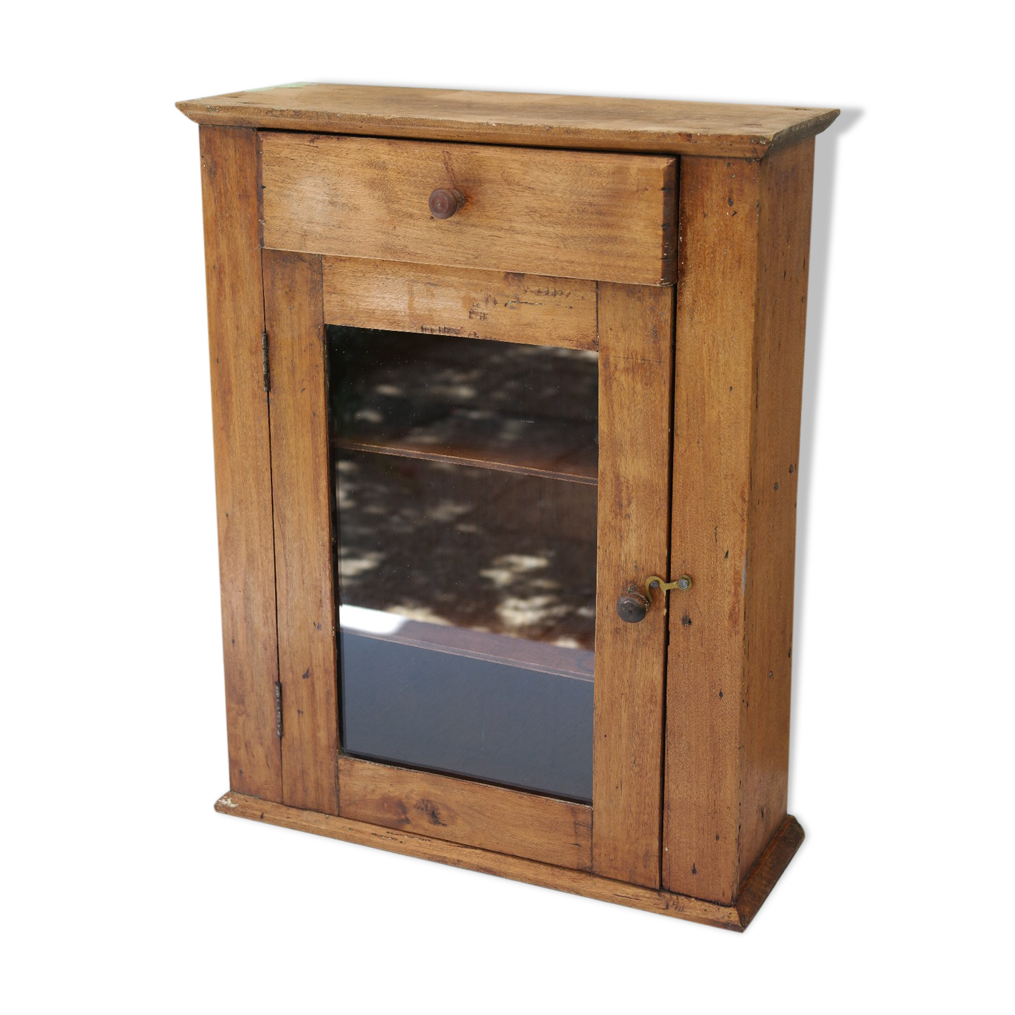 Country wall display in old walnut wood