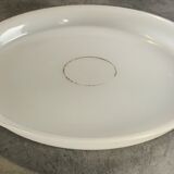 Old servant's tray in white opaline 26 cm