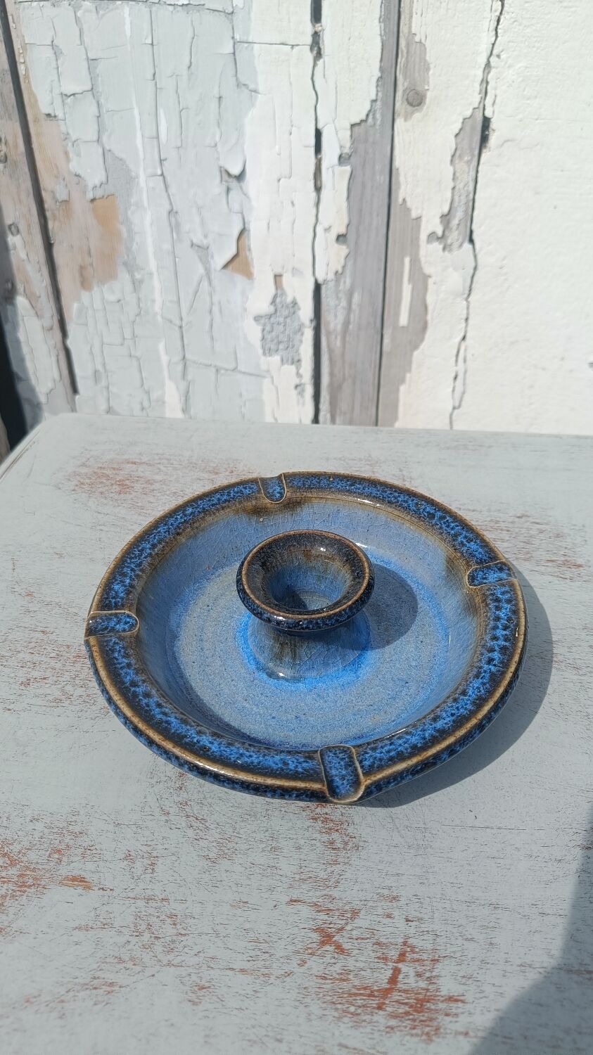 Bougeoir artisanal en grès émaillé
