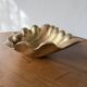 Immense wooden plate 1900 shell with golden patina