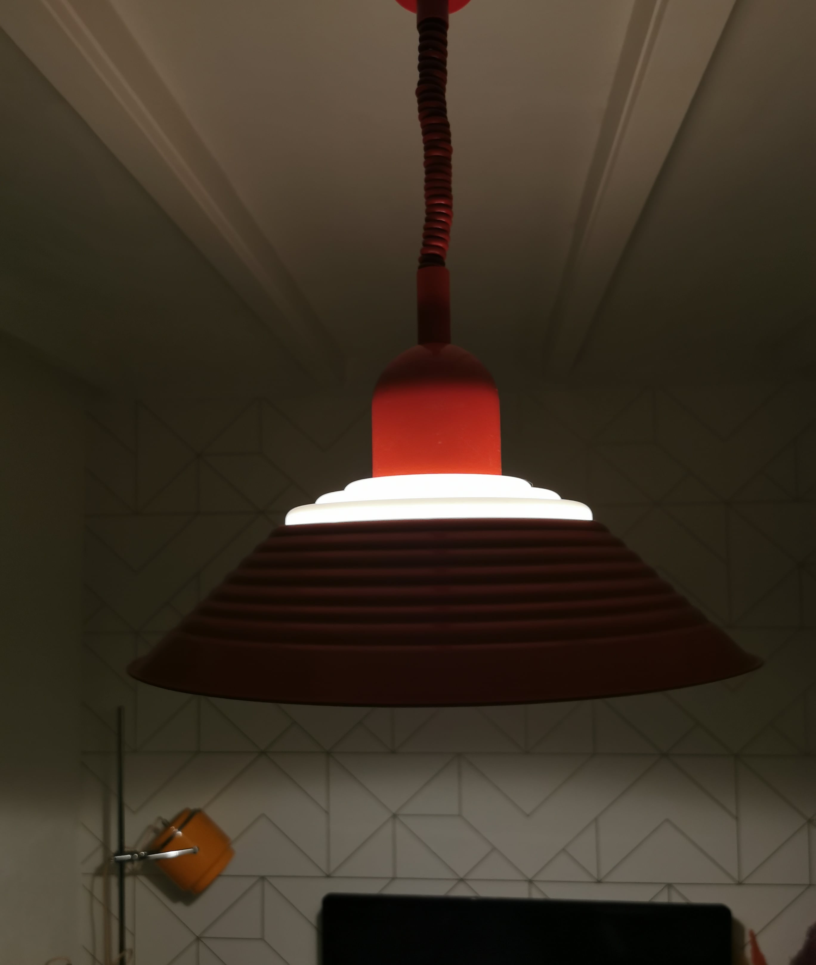 Vintage metal pendant light Hala, '80s