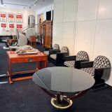 Art Deco Console Table in Thuja Roots, Birch and Silver-Plate, France, 1925