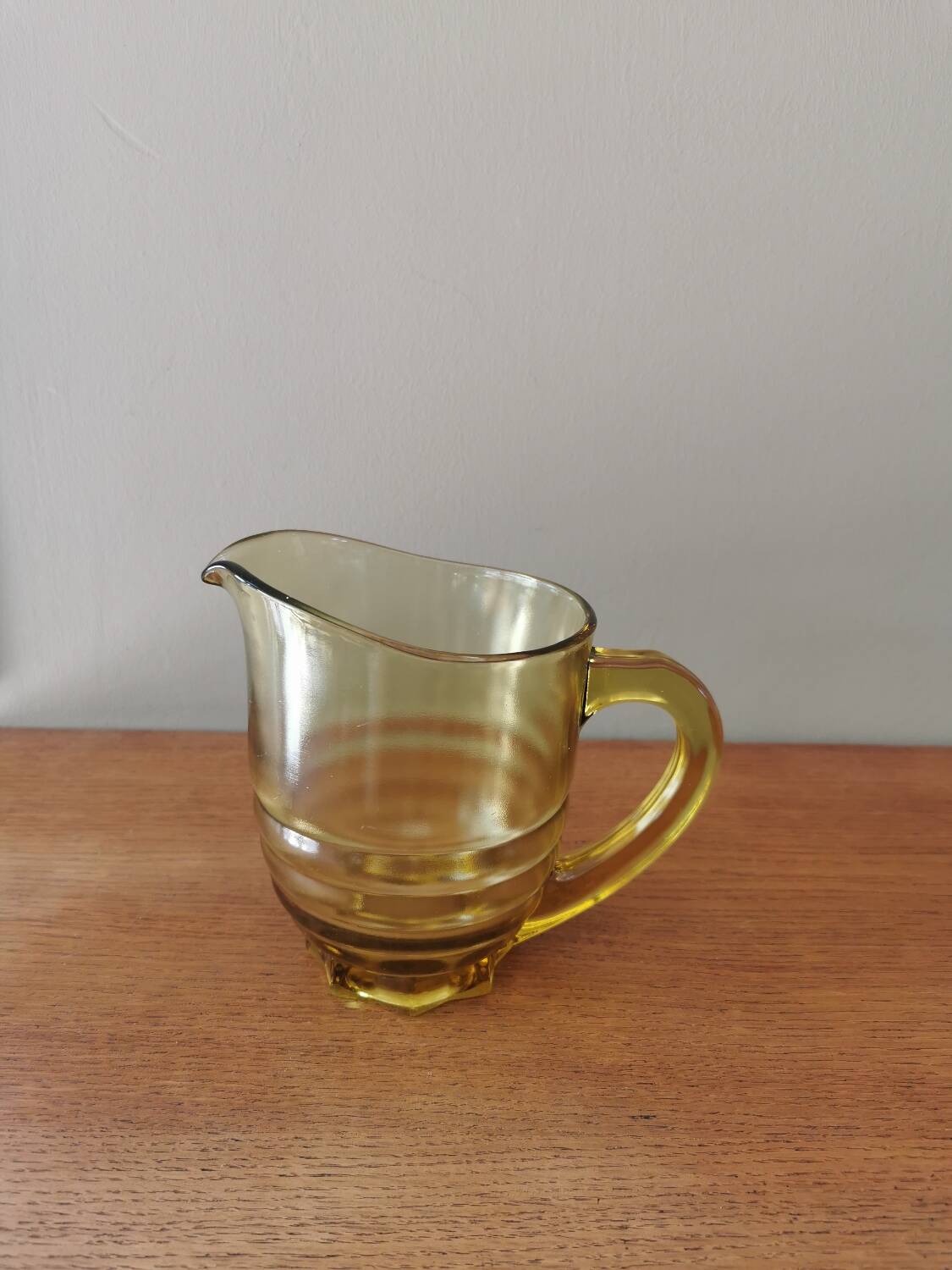 Vintage yellow glass pitcher
