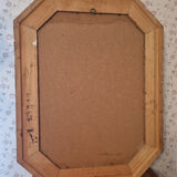 Octagonal mirror wood with frieze of oves, beveled mirror, 20s 66x86cm