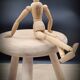 Light wood tripod stool ter