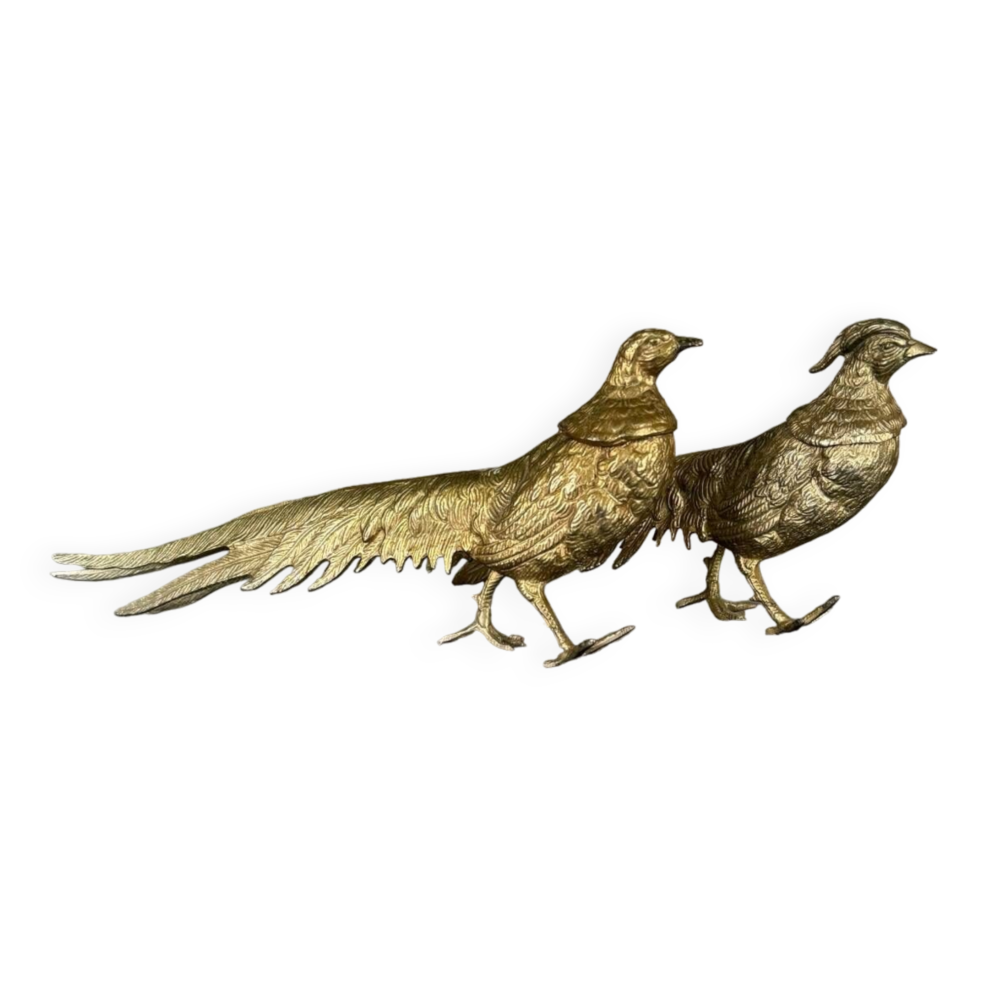Decorative brass pheasants from the 70s (X2)
