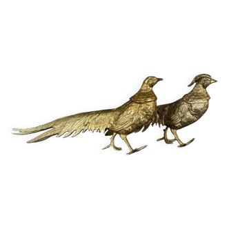 Decorative brass pheasants from the 70s (X2)