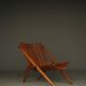 Vintage Dutch Slatted Lounge Chair in Beech, 1950s