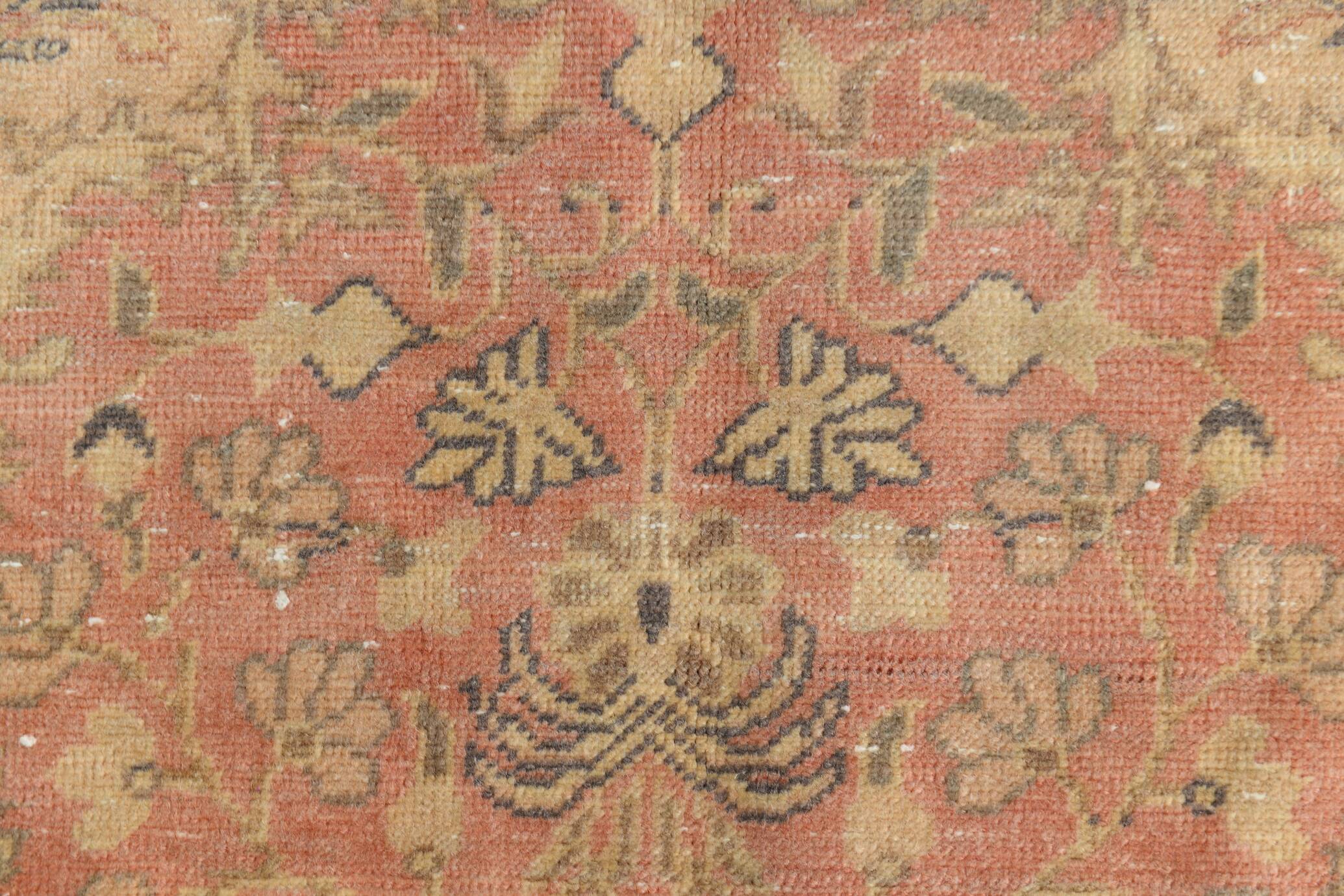 5x7 Peach Red Oriental Persian Rug, Living Room Rug, 144x216Cm