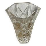 Crystal d’arques chiseled hexagonal vase