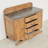 Art Deco wooden and marble sideboard from the 1950s