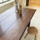 19th-century castle table, carved solid oak, 190cm.