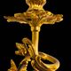 Pair of gilded bronze wall sconces in Rococo style, three lights.